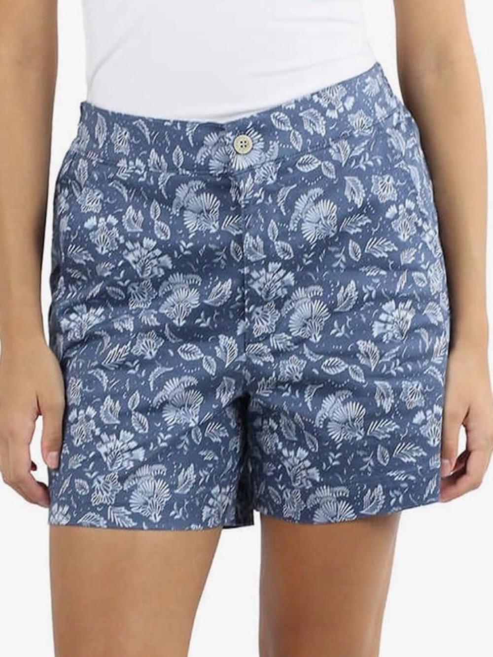Jachs Girlfriend Women’s Size XL Blue Floral Print Side Pockets High Rise Shorts